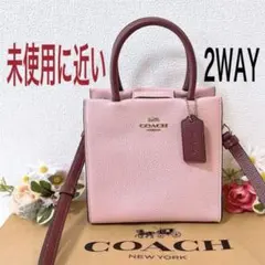 COACH クロコ型押し ウィロウトートバッグ ピンク 2way - メルカリ