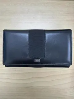【未使用レア】 GUCCI オールドグッチ がま口付長財布 レザー ブラック