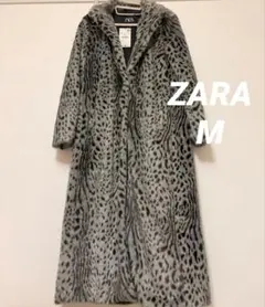 ZARA ザラ アニマル柄フェイクファーコート Mサイズ