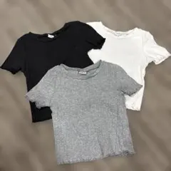 120★SHEIN リブ編みTシャツ セット 12-24M まとめ売り シンプル