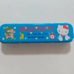 サンリオ ハローキティ&タイニーチャム 缶ペンケース/2段/木馬：1986年製B