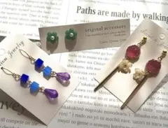 □ ハンドメイドピアス3点セット まとめ売りS_No.058 □