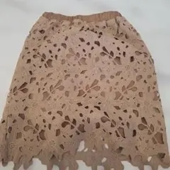 LUCA花柄カットアウトスカート Mサイズ ベージュ美品