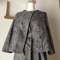 大島紬ボトルネックジャケット着物リメイク