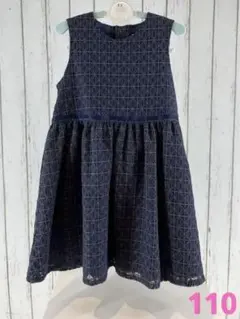 ワンピース　110cm ネイビー　Love & Peace & Money