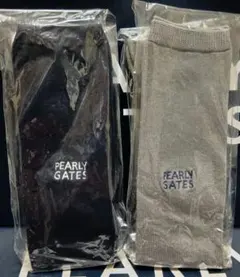②新品 PEARLY GATES ブランドロゴ ニーハイソックス 2点セット