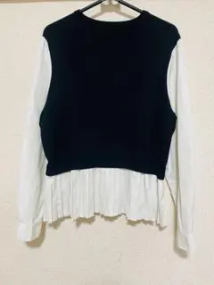 ◆RAW FUDGE ドッキングクルーネックニット　ベスト　Mサイズ