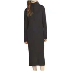 UNITEDARROWS ボタンハイネックリブワンピース ニットワンピース