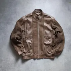 euro vintage スウェード レザー 切替え ジャケット