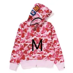 A BATHING APE シャークパーカー ピンクカモ Mのサムネイル
