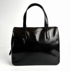 PRADA プラダ ヴィンテージ ロゴ刻印 ハンドバッグ パテントレザー PRADA プラダ ヴィンテージ ロゴ刻印 ハンドバッグ パテントレザー