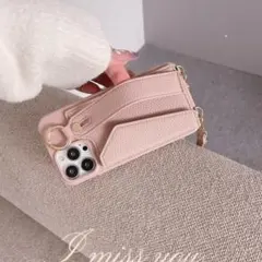 スマホケース ショルダー　斜めかけ　財布付き ベルト付 iphone14Pro