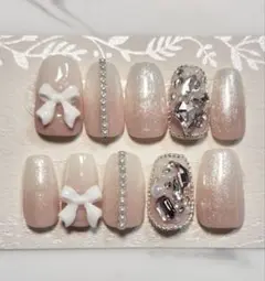 ベイビーブーマー ピンク ホワイト 埋めつくし ネイルチップ