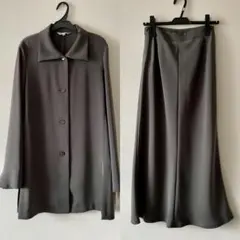 未使用　カーキセットアップ　ロングジャケットロングスカート9号