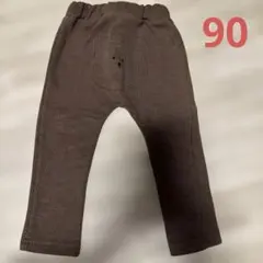 クマ刺繍 コーデュロイパンツ ブラウン90