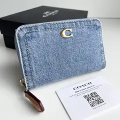 コーチ COACH カードケース デニム ブティック Cロゴ 新品