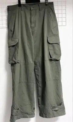 BEAMS HEART カーゴパンツ カーキ L ミリタリー ワイド メンズ
