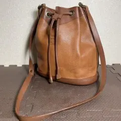 希少 バーバリーズ 巾着 ショルダーバッグ ノバチェック レザー ブラウン 茶のサムネイル