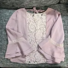 フレアスリーブ レース ブラウス