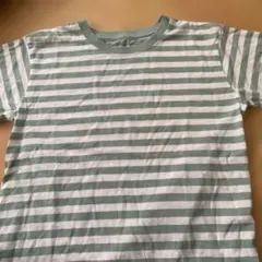 MUJI ボーダーTシャツ 150cm グリーン　無印良品のサムネイル