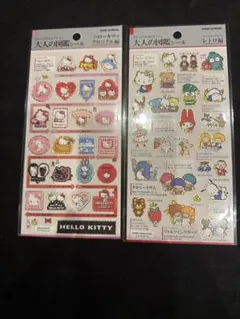 大人の図鑑シール　ハローキティクロニクル編、サンリオキャラクターズレトロ編セット