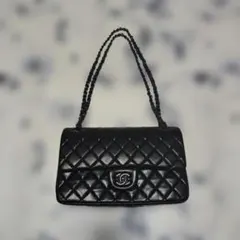 オールブラックキルティングショルダーバック　　ノベルティ