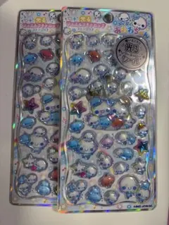 ぷくぷくあわわちゃん 光る ジュエル プチドロップステッカー 正規品 2枚セット