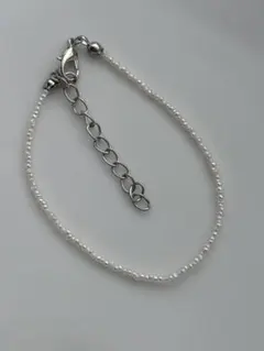 淡水パール　メタリック　極粒　ケシパール　バロック　華奢　ブレスレット