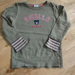 DOUBLE.B 長袖カットソー オリーブグリーン　120