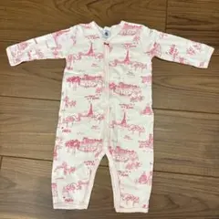 【美品】 プチバトー　長袖 ロンパース　ピンク　74