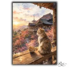 "一点物" 猫の日常 お寺の街の番猫さん Re-20087のサムネイル