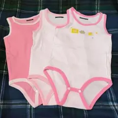ベビー肌着ロンパースタンクトップ 3枚セット入園準備お着替え80