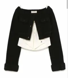 andmary Twiggy tweed ribbon set tops