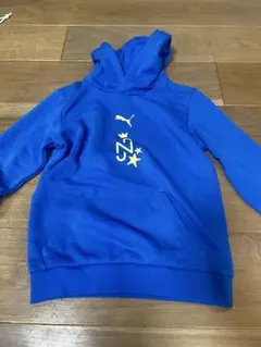 Puma 青 パーカー フード付き　9-10y 140cm