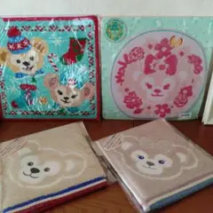 ダッフィー、シェリーメイ デザイン タオルハンカチ 5枚セット