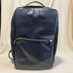TAKEO KIKUCHI ネイビー レザー リュック