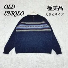 美品✨オールドユニクロ ノルディック柄ニット 大きめ セーター ウール100