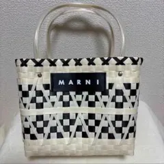☆新品 マルニ MARNI かごバッグ ブラック ホワイト - メルカリ