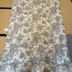 羊毛混　掛け布団　シングル　ブルー系