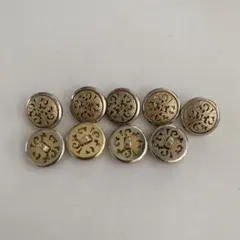 装飾的な金銀ボタン 6個セット