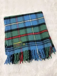 ☆土日限定価格☆【TWEEDMILL】ウール チェック柄 大判ストール マフラー
