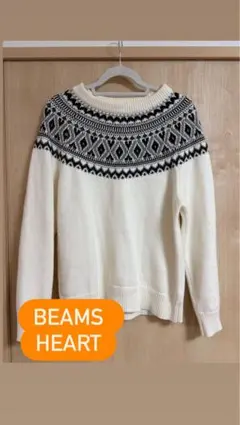 BEAMS HEART ノルディック柄セーター M