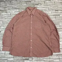 ブルックスブラザーズ チェックシャツ オレンジ XL ボタンダウン