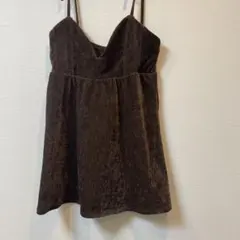 【fupel】ダークブラウン ノースリーブチュニック