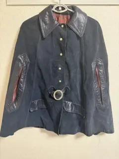 ヴィンテージ　レザー　ポンチョ