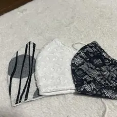 布製マスク 3枚セット ストライプ・ドット