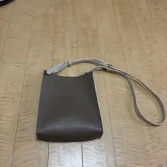 グレー 合成皮革 ショルダーバッグ