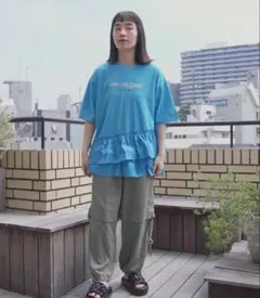 フリークスストア　布帛コンビフリルロックTシャツのサムネイル