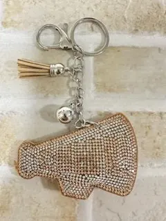 치어 메가폰 키체인 베이지 x 실버
