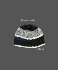 Crochet hat クラッシャーハット　ビーニー かぎ針編み　クロシェ